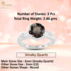 Birthstone Rings - Smoky Quartz White Topaz