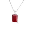 Emerald Cut Gemstone Birthstone Pendant Necklace