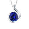 Open Bezel Wave Solitaire Pendant Necklace