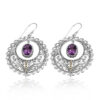 Purple Amethyst Drop Earrings in 925 Silver – Timeless Floral Jewelry by Meadows