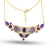 Elegant Sterling Silver Necklace with Natural Gemstones – Timeless Luxury
