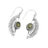 Leaf Motif Drop Earrings – 925 Sterling Silver with Gold Finish
