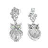 925 Sterling Silver Owl Cuff Earrings with Green Amethyst – Meadows