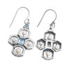 Pearl & Blue Quartz Dangle Earrings in 925 Silver