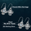 Pearl & Blue Quartz Dangle Earrings in 925 Silver