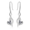 925 Sterling Silver Infinity Heart Drop Earrings with Sparkling Crystal
