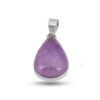 Pear Amethyst Cabochon Pendant, Chunky Gemstone 925 Sterling Silver Pendant