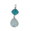 Chalcedony & Turquoise Gemstone Pendant