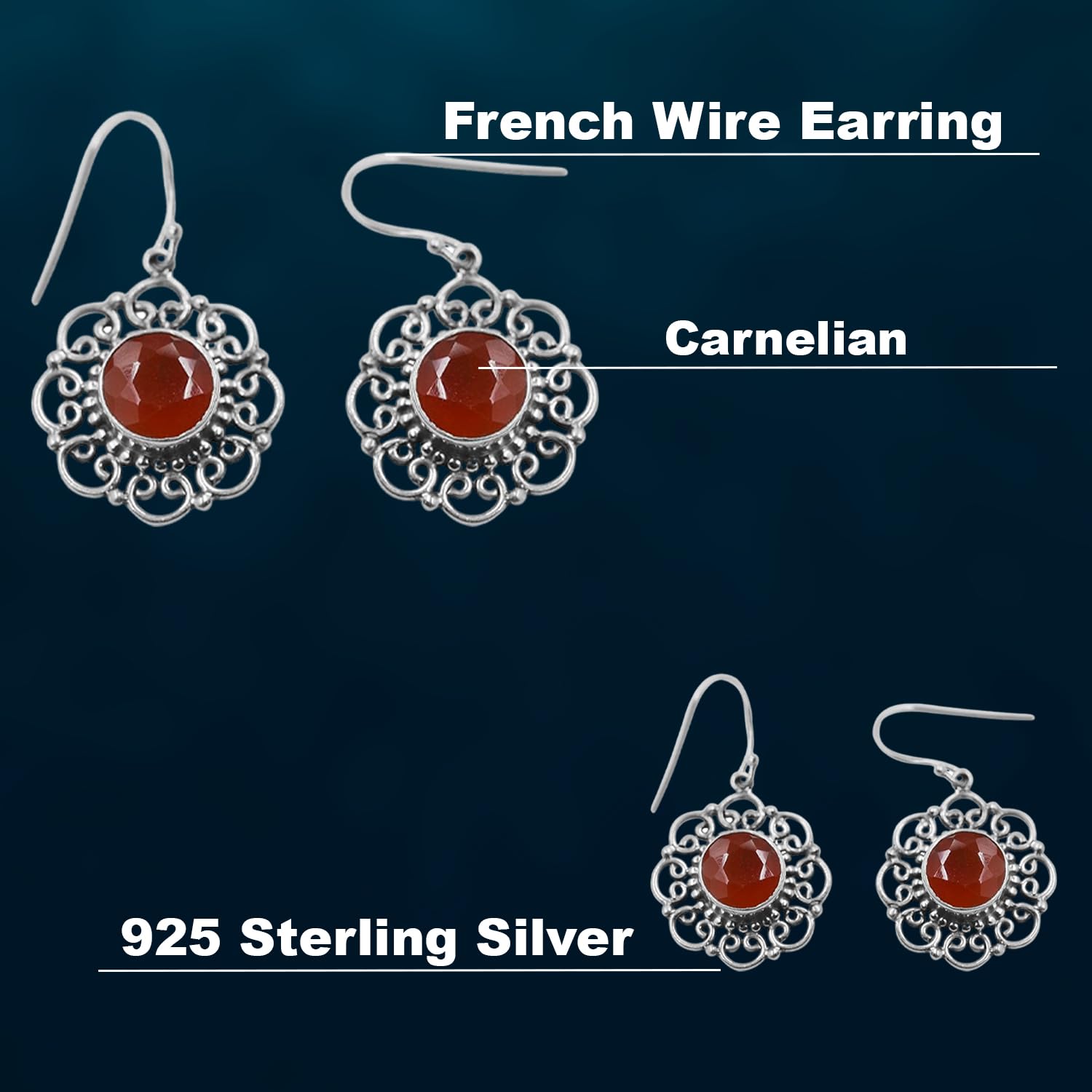 Orange Carnelian Earring