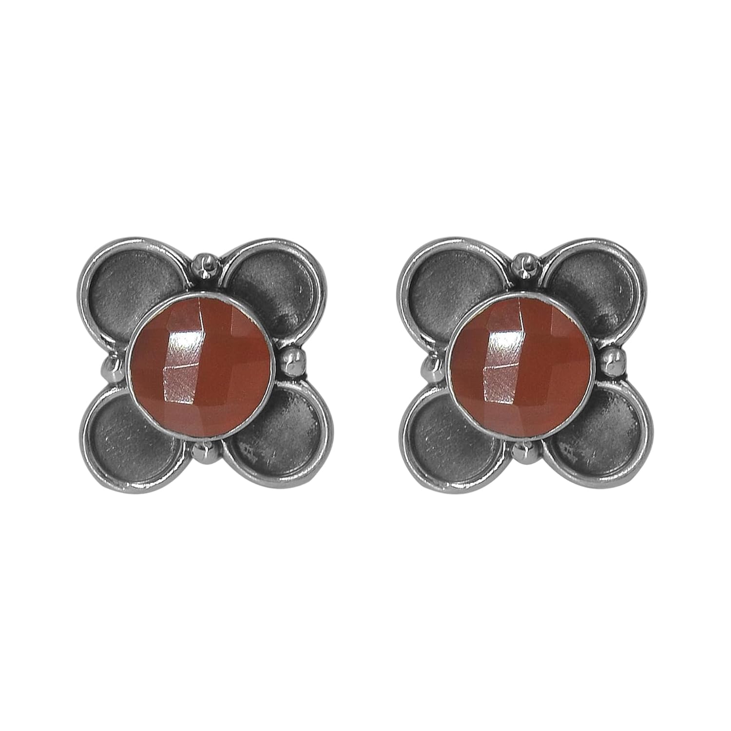 Orange Carnelian Stud Earring