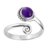 Mystic Spiral - Swirl Ring in 925 Sterling Silver with Granule Accent