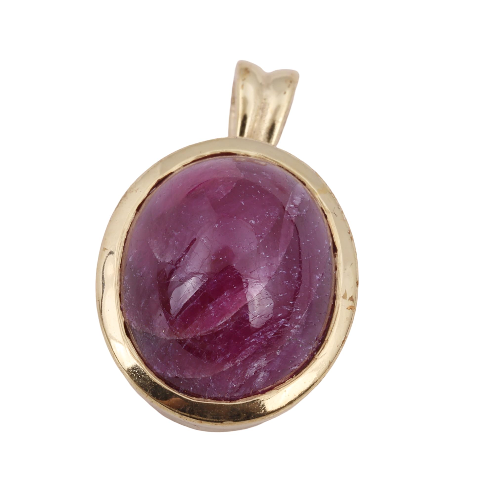Natural Star Ruby Pendant For Women Yellow Gold Brass Pendant Fashion Jewelry