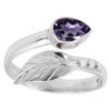 Bloom - Leaf Wrap Ring in 925 Silver with Pear
