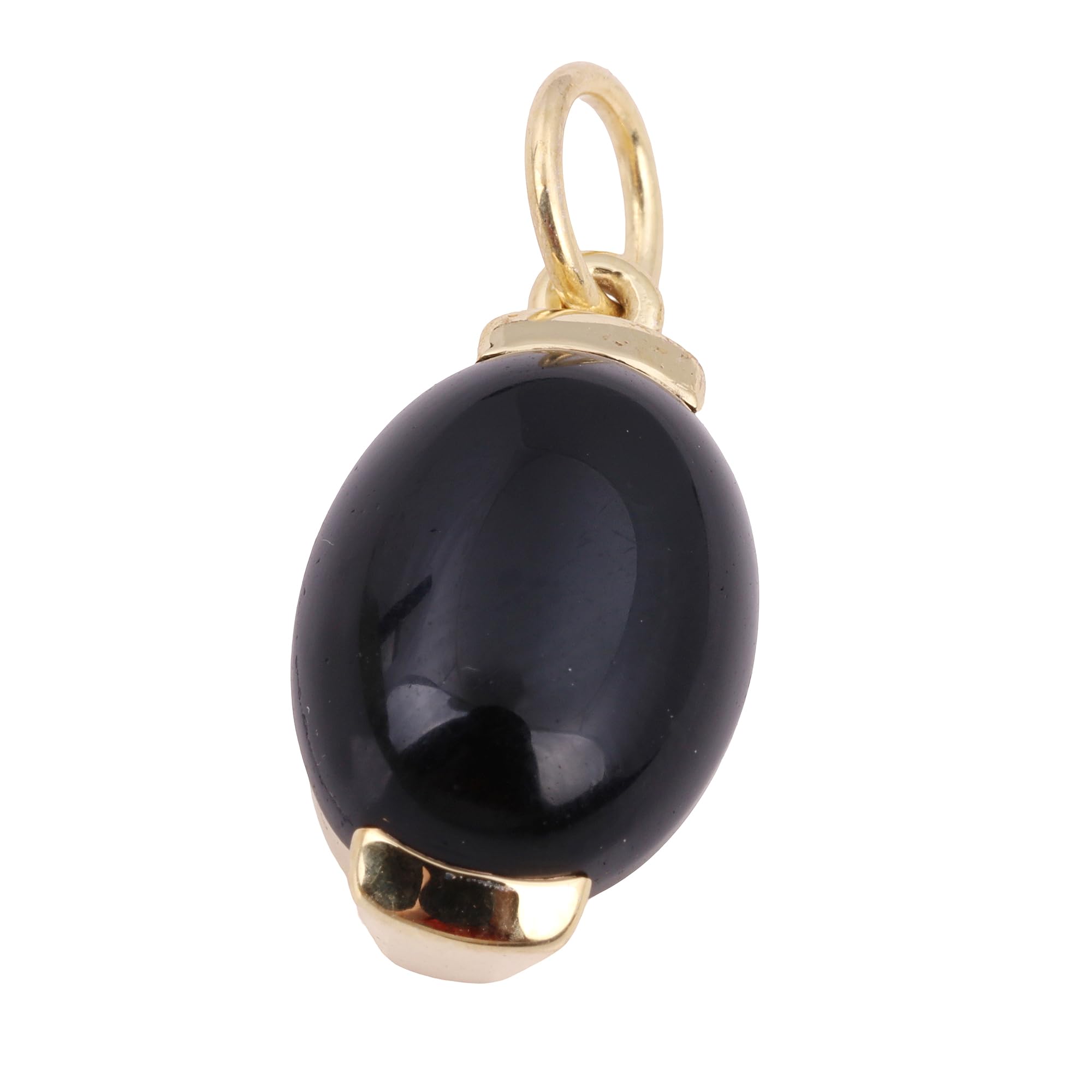 Black Onyx Gemstone Pendant For Women Yellow Gold Brass Pendant Fashion Jewelry
