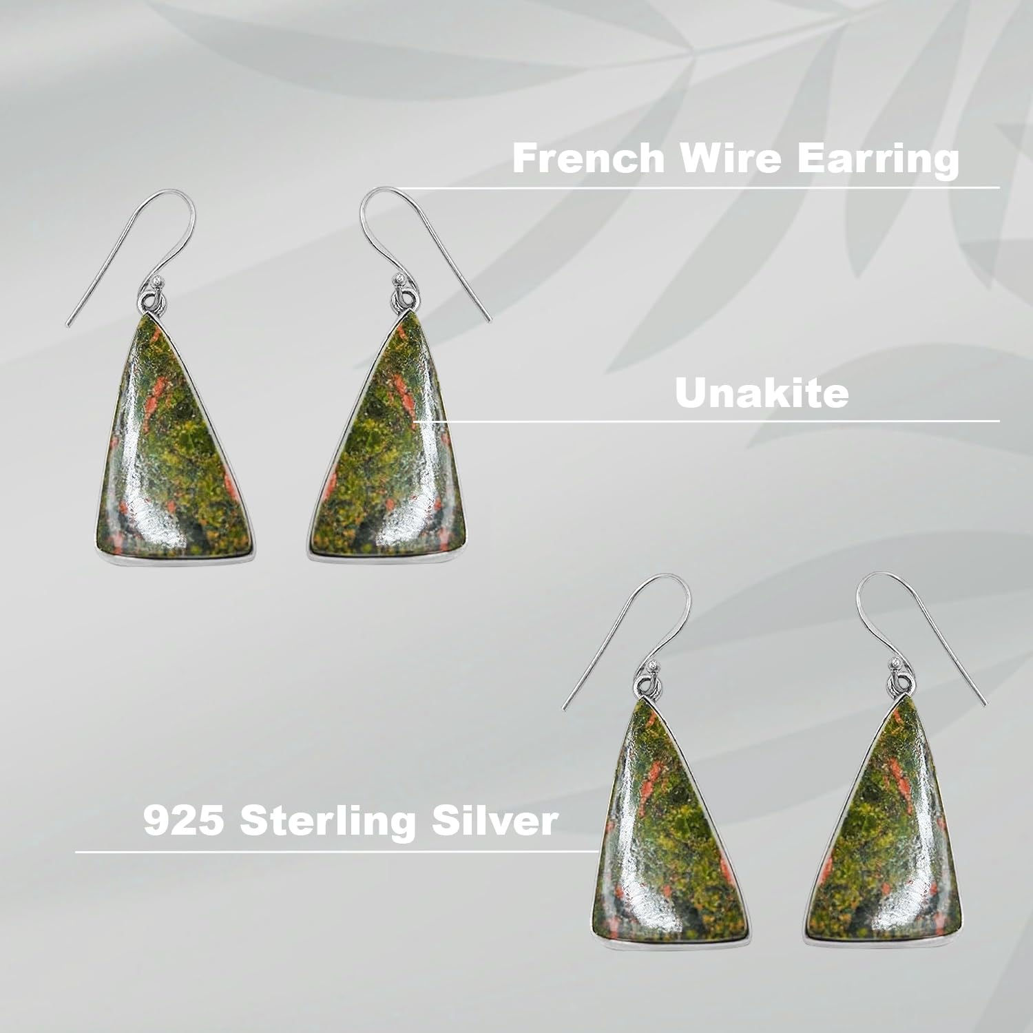 Unakite Dangle Earring