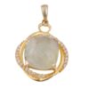 Prehnite & Cubic Zirconia Pendant