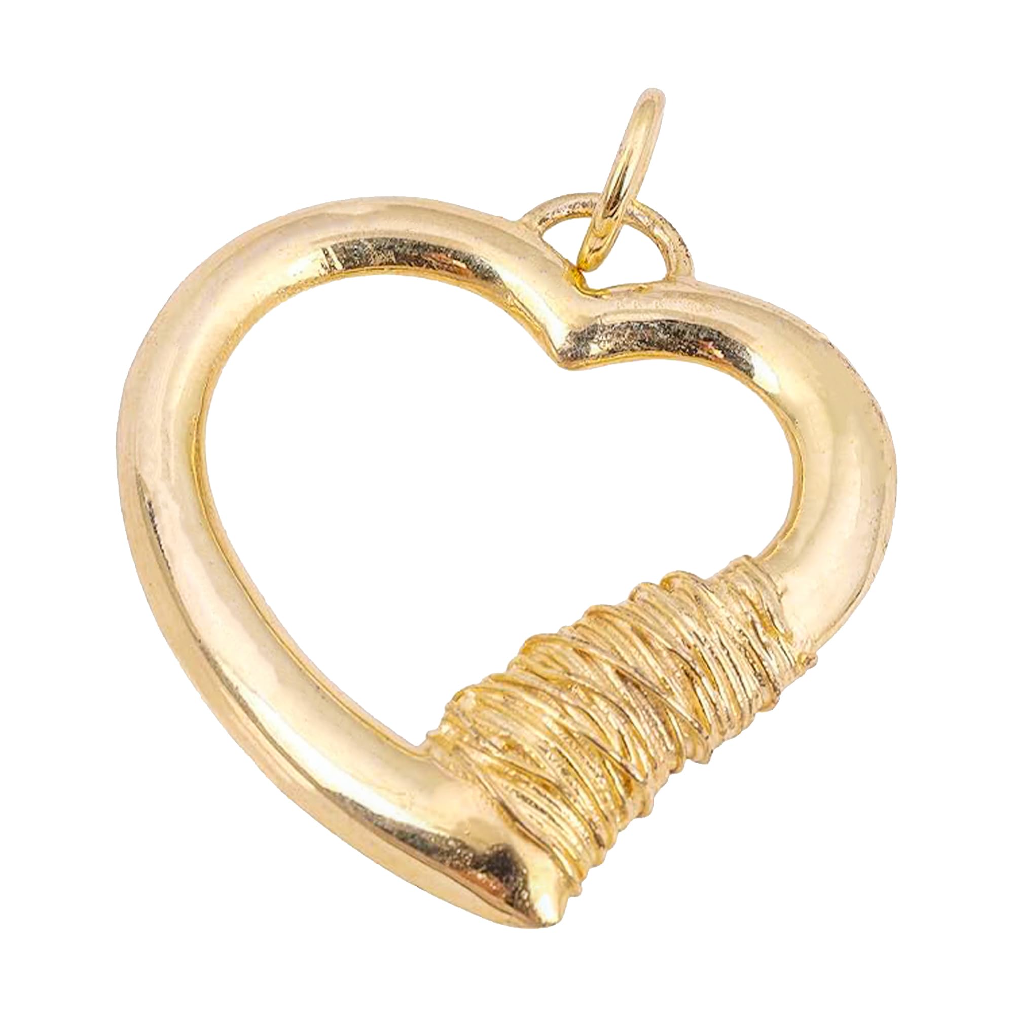 Heart Shape Yellow Gold Plated Brass Pendant