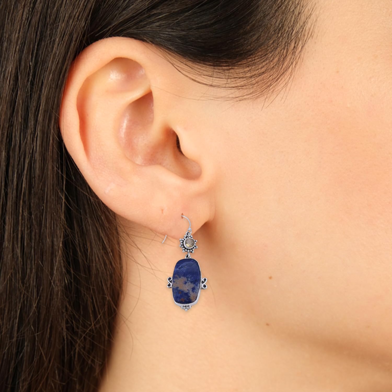 Sodalite & Citrine Earring