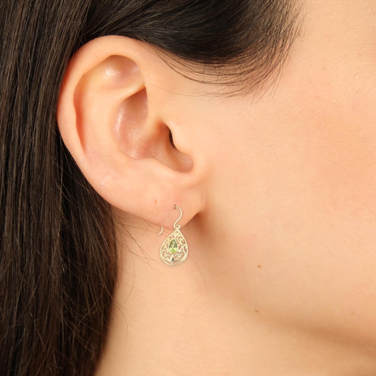 Faceted Peridot Earring