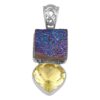 Lemon Quartz & Titanium Druzy Pendant