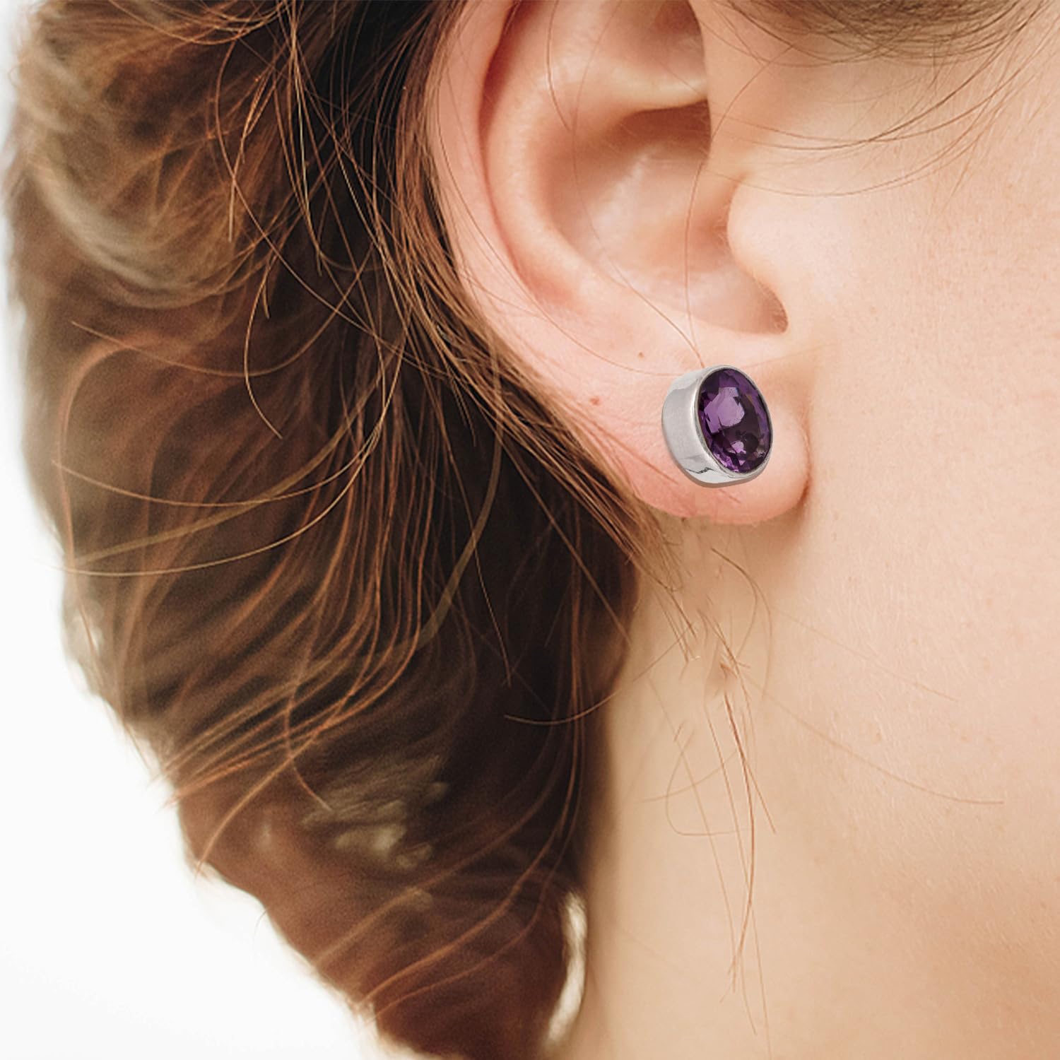 Faceted Amethyst Earring