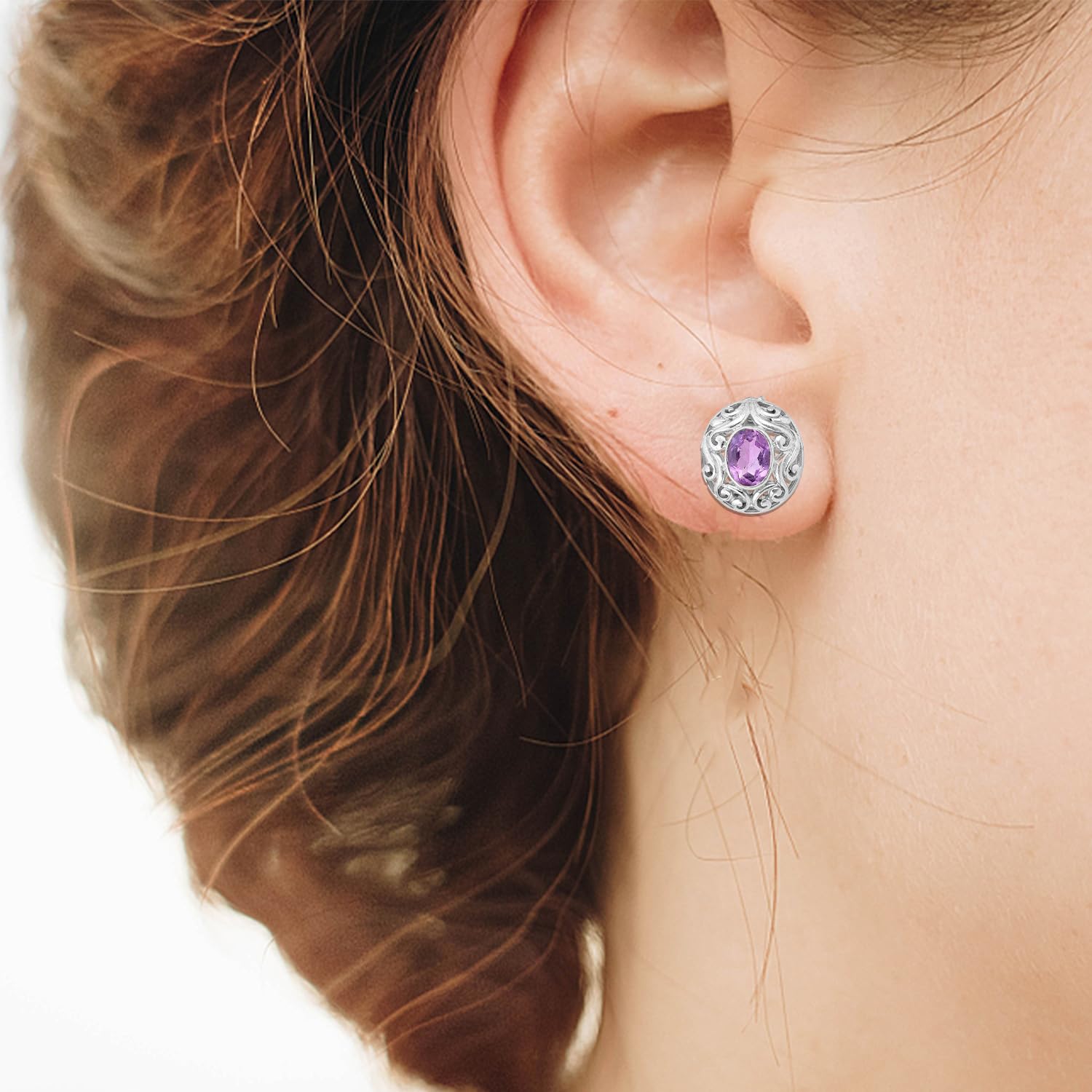 Amethyst Stud Earring