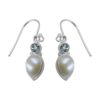 White Pearl & Blue Topaz Earring