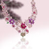 Enchanted Garden Statement Necklace in Rose Gold with CZ, Pearls & Multi-Gem Accents