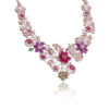 Enchanted Garden Statement Necklace in Rose Gold with CZ, Pearls & Multi-Gem Accents
